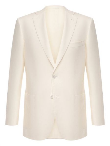 Шелковый шерстяной пиджак Brioni белый
