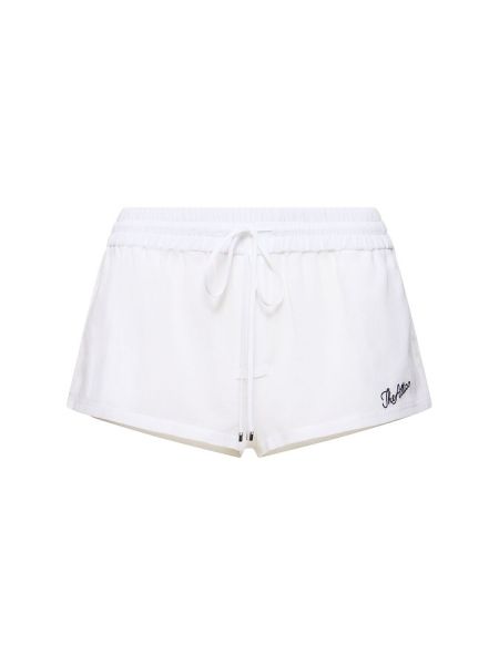 Pantalones cortos de cintura baja de muselina The Attico blanco