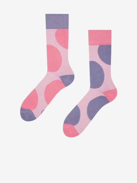Puntíkaté ponožky Dědoles růžové