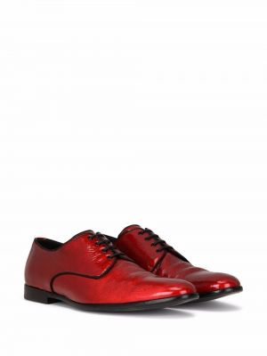 Lakuotos iš natūralios odos derby batai Dolce & Gabbana raudona