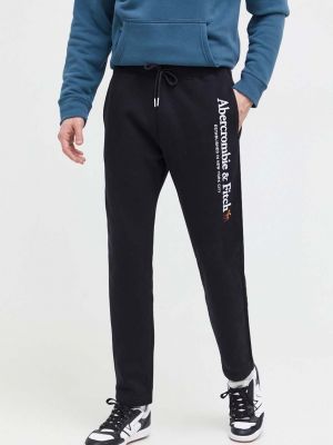 Pantaloni sport Abercrombie & Fitch negru