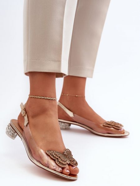 Прозрачни сандали от розово злато Kesi