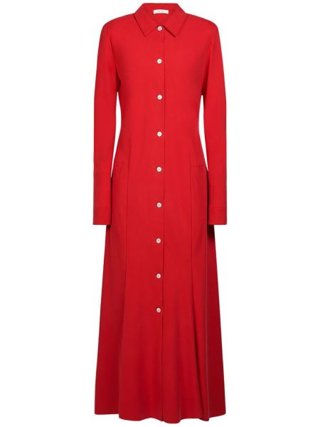 Jedwabna sukienka długa The Row czerwona