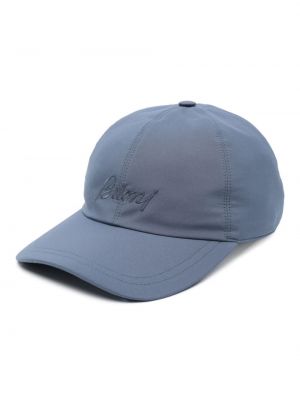 Krepp mütze mit stickerei Brioni blau