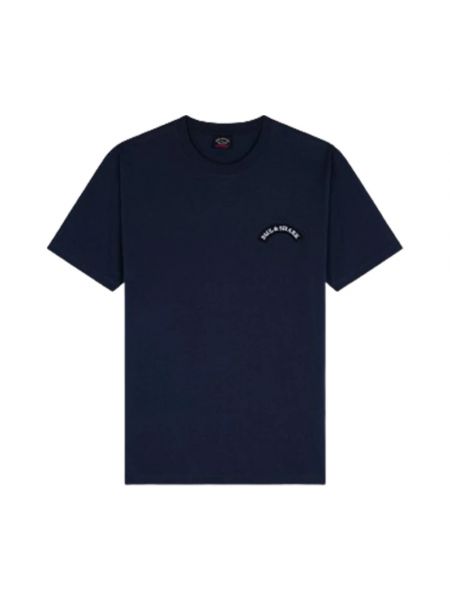 Koszulka bawełniana z nadrukiem Paul & Shark niebieska