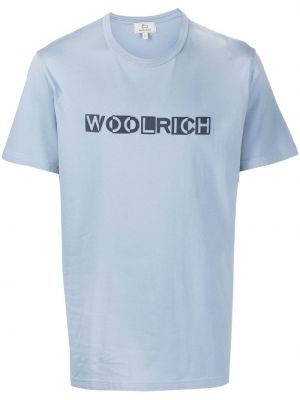 T-shirt con stampa Woolrich blu