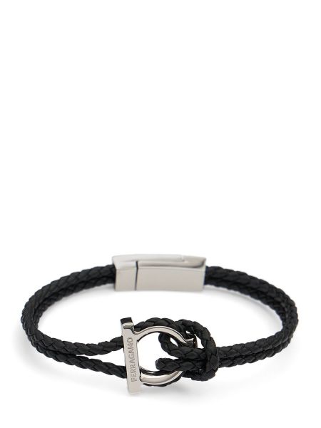 Lær armbånd Ferragamo svart