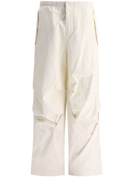 Bavlnené rovné nohavice Jil Sander biela
