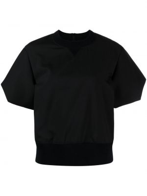 T-shirt en coton à manches bouffantes Sacai noir