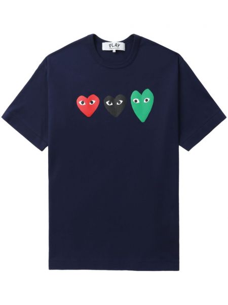 Medvilninis marškinėliai su širdelėmis Comme Des Garçons Play
