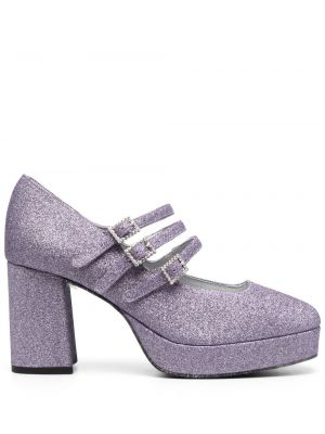 Pantofi cu toc cu cataramă Carel Paris violet