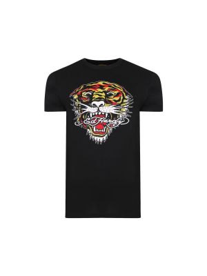Majica kratki rukavi s uzorkom tigra Ed Hardy crna