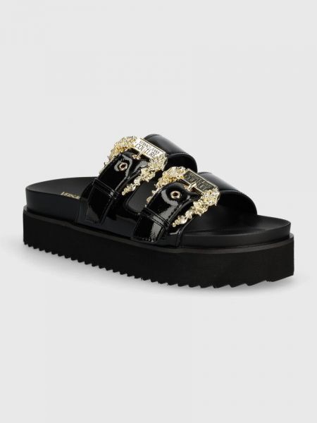Pantofle na platformě Versace Jeans Couture černé