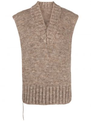 Плетен пуловер с v-образно деколте Maison Margiela