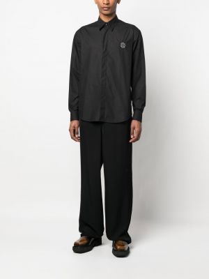 Bavlněná košile s výšivkou Roberto Cavalli černá