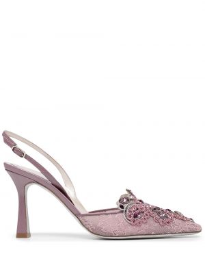 Slingback blonder stropper pumper Rene Caovilla rosa