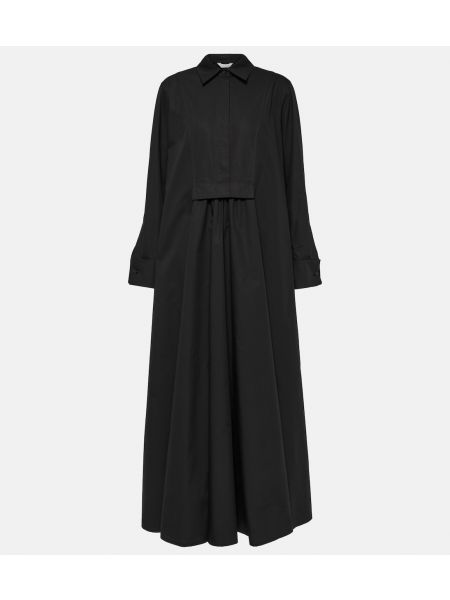 Черное хлопковое платье-рубашка Max Mara