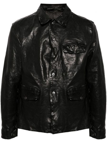 Kožna jakna Yohji Yamamoto crna