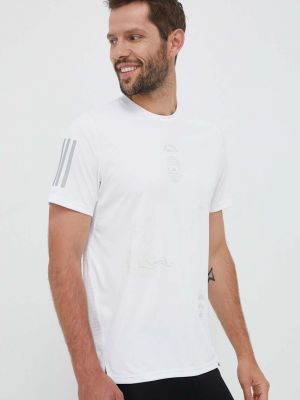 Tričko s potiskem Adidas Performance bílé