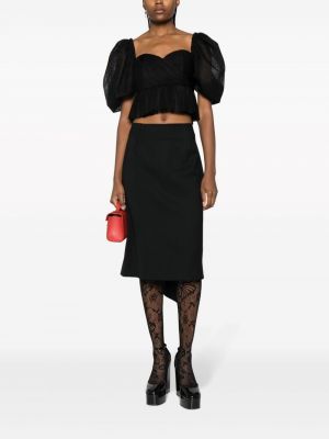 Vlněné pouzdrová sukně Etro černé