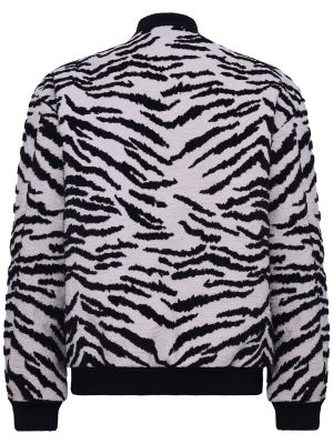 Žakárová bavlnená bomber bunda so vzorom zebry Des Phemmes čierna