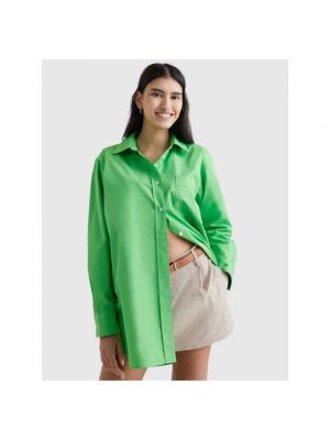 Blusa de algodón oversized Tommy Hilfiger verde