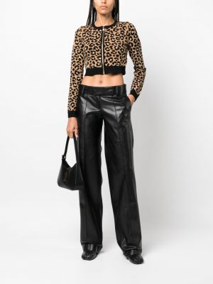 Dabīgās ādas dūnu jaka ar apdruku ar leoparda rakstu Michael Michael Kors