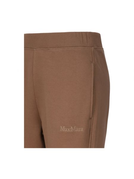Pantalones de chándal de algodón Max Mara marrón