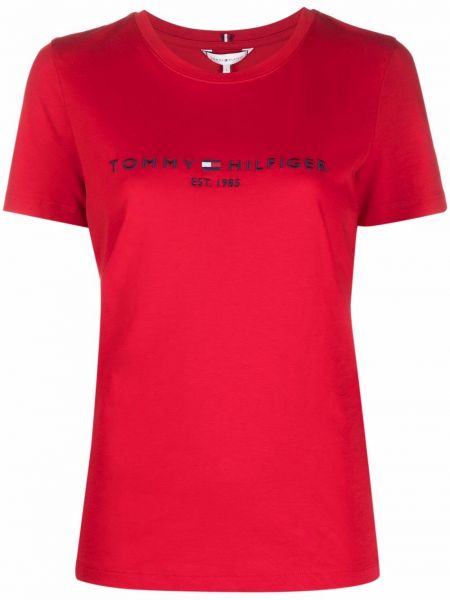 Camiseta de cuello redondo Tommy Hilfiger rojo