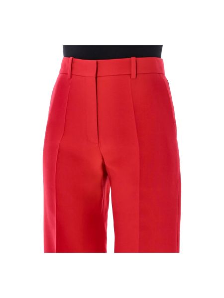 Pantalones rectos de crepé Valentino Garavani rojo