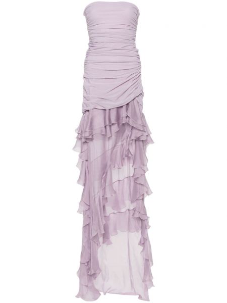 Sukienka koktajlowa asymetryczna Blumarine fioletowa