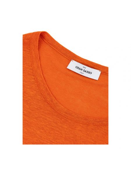 Camiseta de lino manga corta Gran Sasso naranja