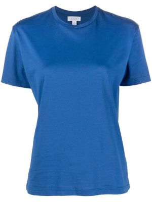 Тениска с кръгло деколте Sunspel синьо
