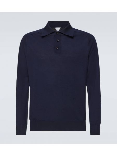 Polo en laine Bottega Veneta bleu