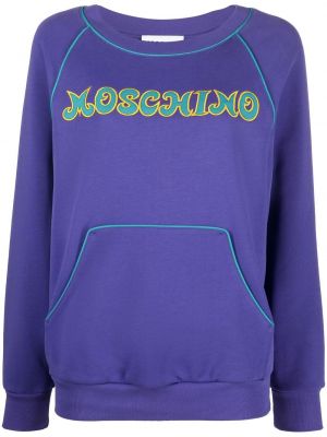 Brodert sweatshirt Moschino blå