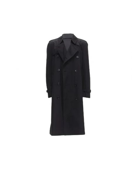 Długi płaszcz bawełniany Burberry czarny