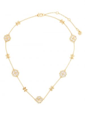 Kvetinový náhrdelník Kate Spade zlatá