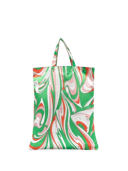 Bolso shopper con estampado abstracto Emilio Pucci verde
