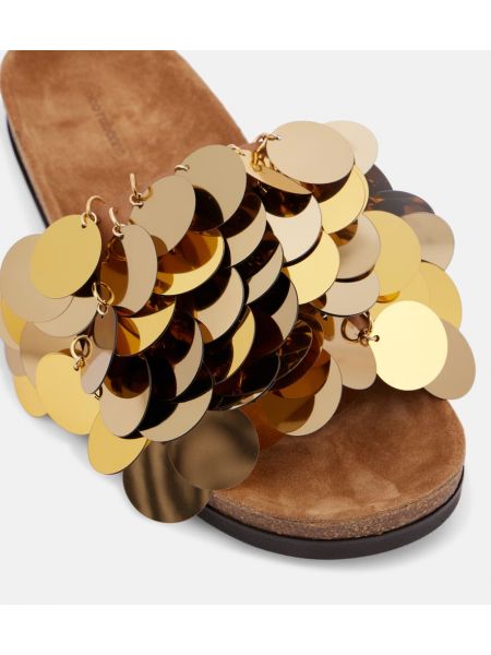 Pantofi din piele de căprioară Rabanne auriu