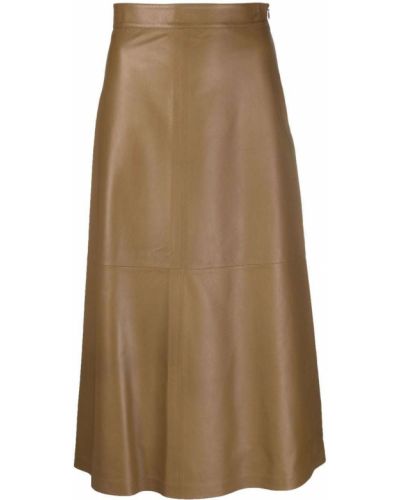 Falda midi de cintura alta Desa 1972 marrón
