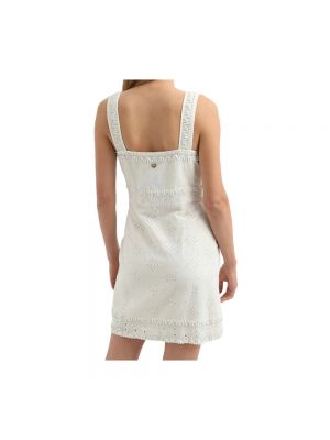 Mini vestido con bordado de lino Twinset blanco