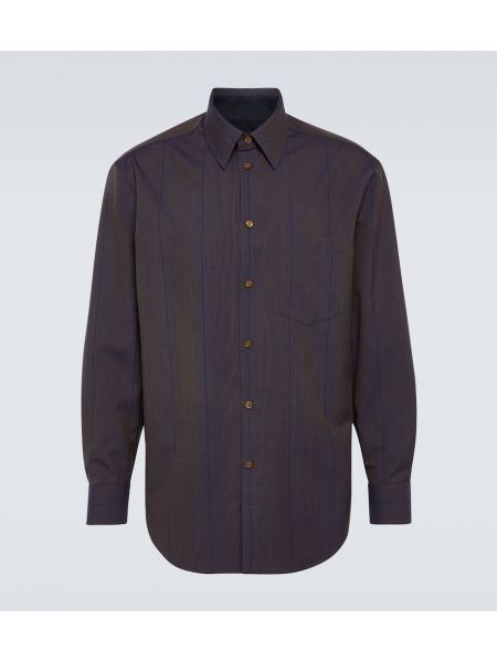 Camisa de lana a rayas Burberry violeta