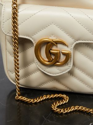 Kožená kabelka Gucci biela
