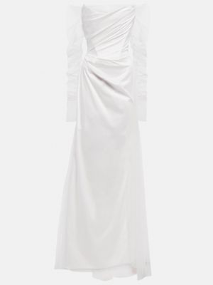 Атласное платье из тюля Vivienne Westwood белое