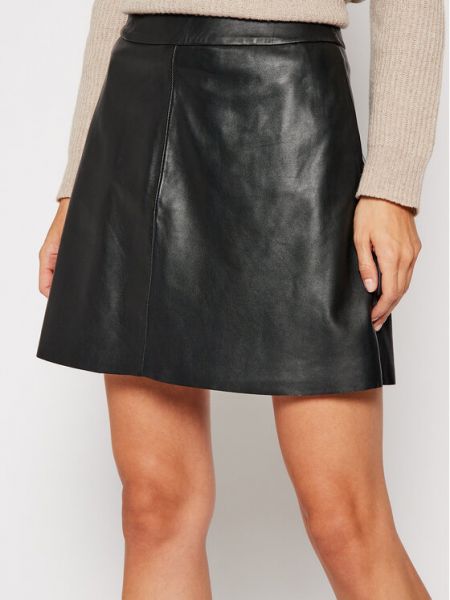 Spódnica skórzana 6303 Czarny Regular Fit Lamarque