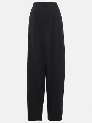 Vlněné kalhoty s vysokým pasem Stella Mccartney černé