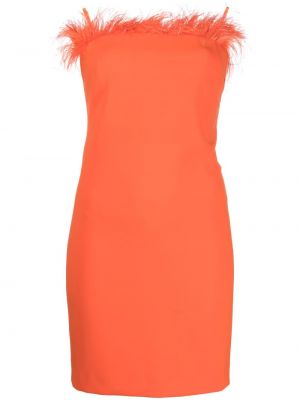 Mini obleka s perjem Patrizia Pepe oranžna