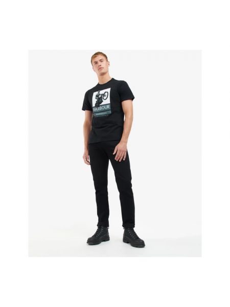 Retro t-shirt mit print Barbour schwarz
