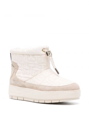 Žakárové sněžné boty na platformě Tommy Hilfiger bílé