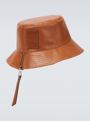 Kožený klobouk Loewe hnědý